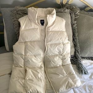 White Gap bubble vest.